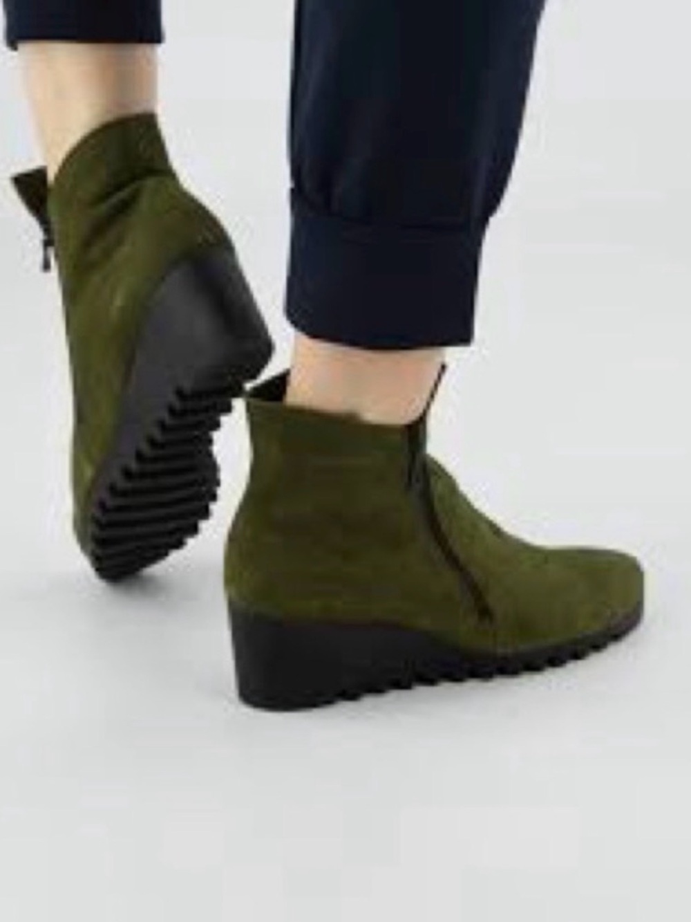 Donald J. Pliner Olive Green Suede Lace-Up Ankle Boots